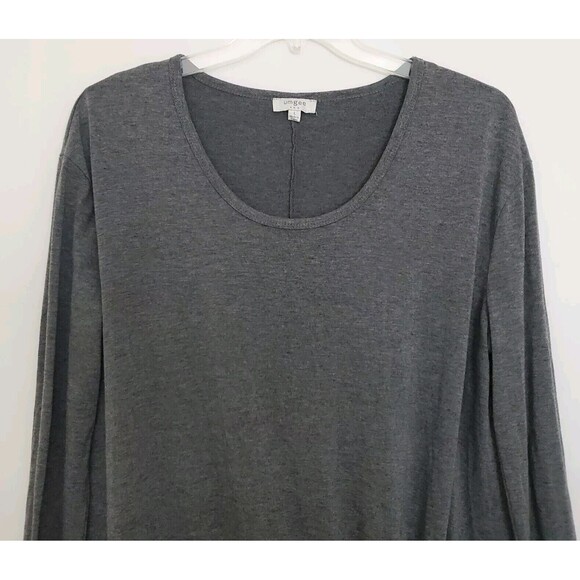 Umgee Women's Top Size L Long-Sleeve Knit Tie Side Shirt Gray - Picture 2 of 7